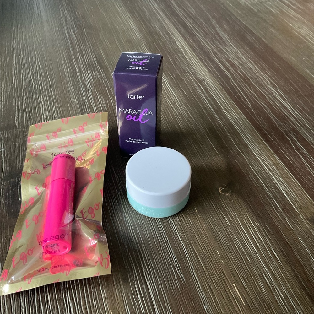 NEW Tarte Big Ego Mascara, Oil, and Moisturizer